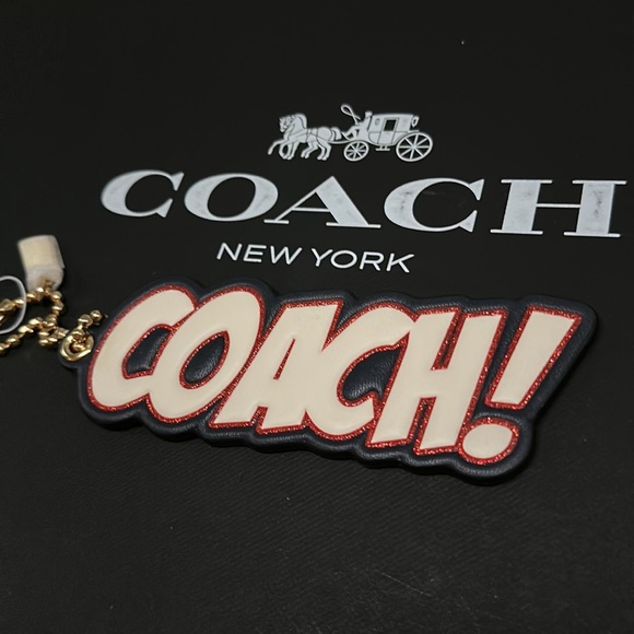 Coach Comic Coach Script Hangtag Marvel Signature Logo Bag Charm Keychain 2051 - Picture 2 of 7